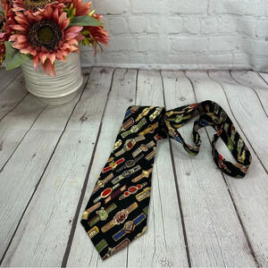 vintage nicole miller 1997 cigar print silk tie hand sewn